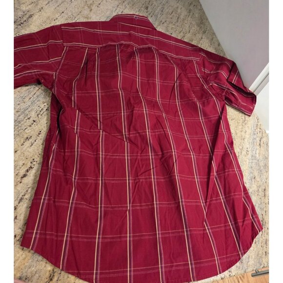 New! Lot of 2 Dockers Men’s S 14-14.5 Red Plaid & Yellow Button Down Shirts - Picture 9 of 13